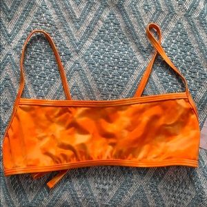 LA Hearts By Pac Sun Orange tie dye bikini top